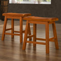Oak Saddle Back Stool Set of 2 R25900