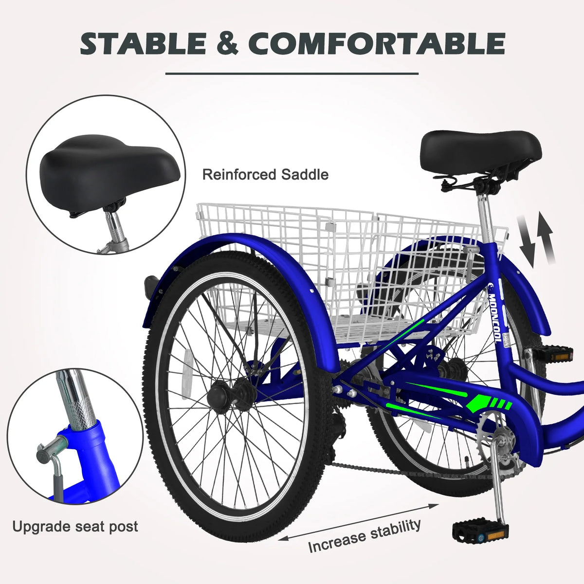Blue 7 Speed Adult Tricycle B155