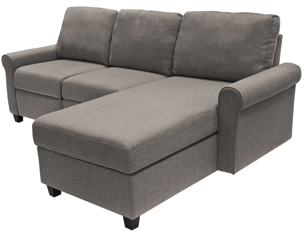 Gray Reclining Sectional with Storage Chaise L905