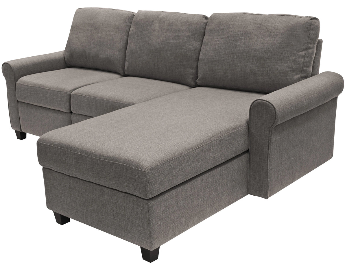 Gray Reclining Sectional with Storage Chaise L905