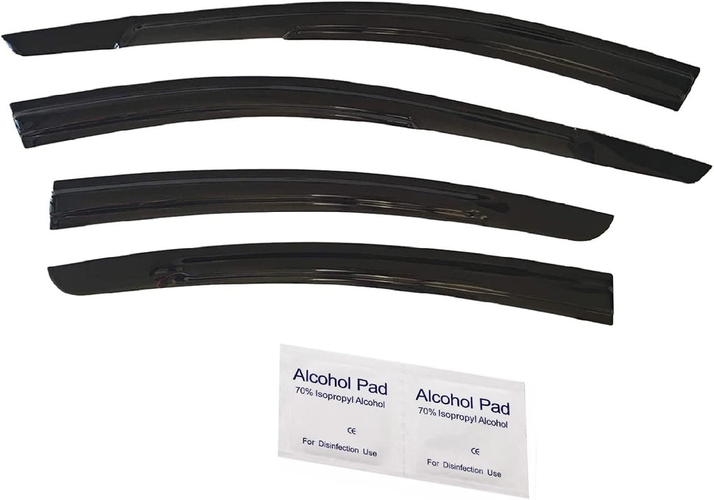 Black Tinted Side Window Vent Visor Deflectors Rain Guards Pack of 2 K34071