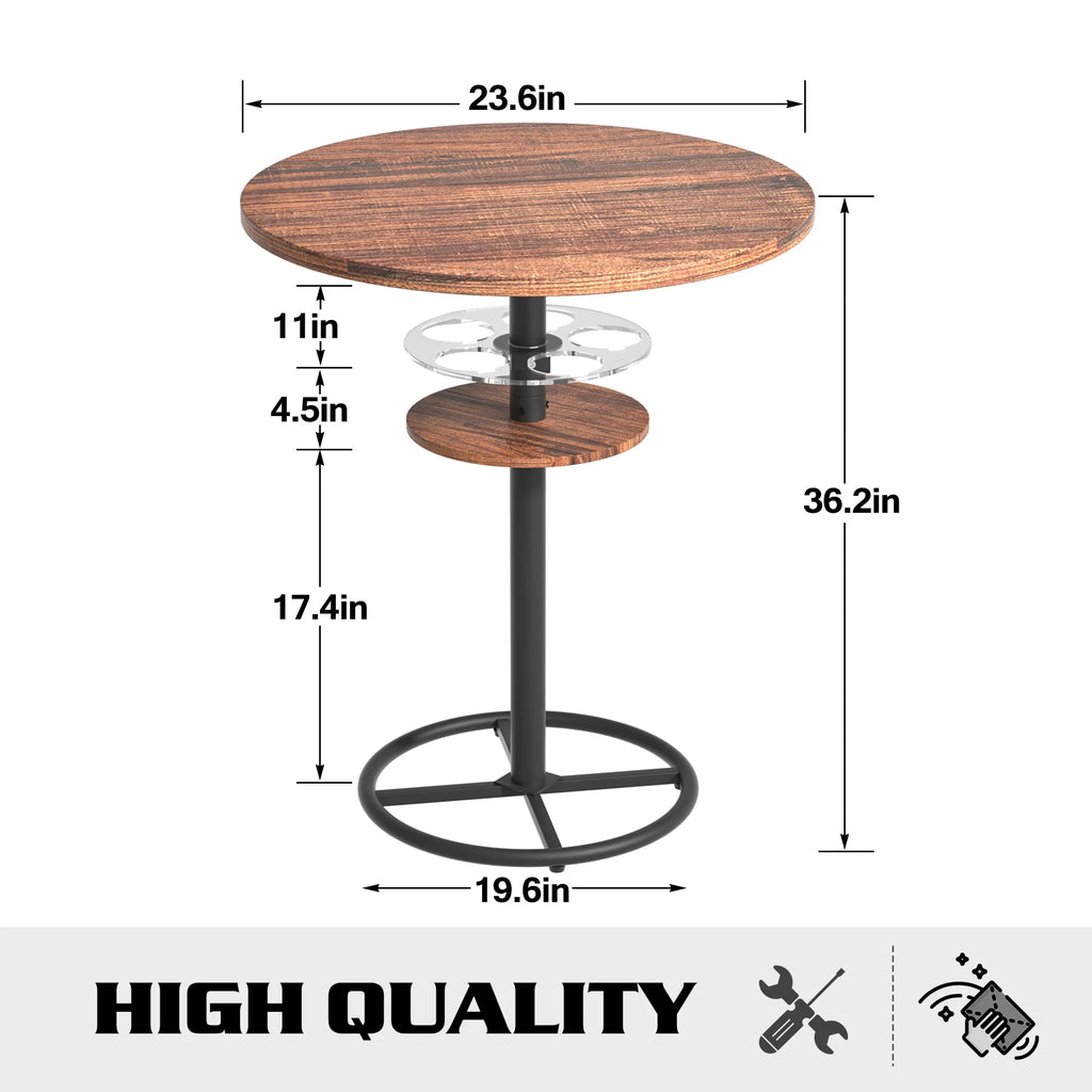 Round Bar Table with Wine Rack R670