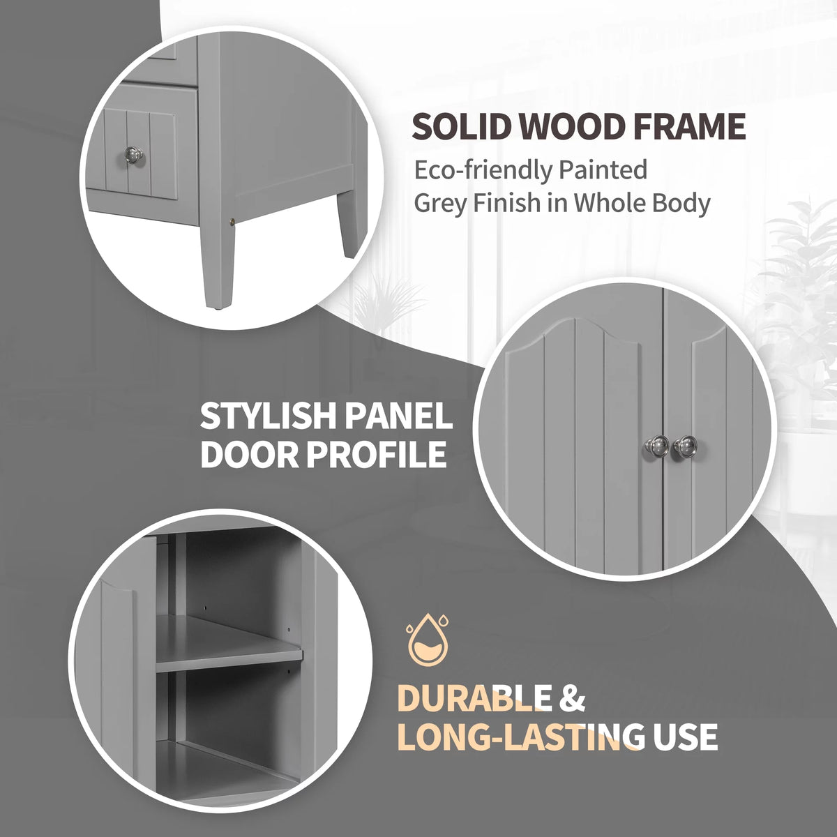 36" Gray Bathroom Vanity with Ceramic Sink P125708