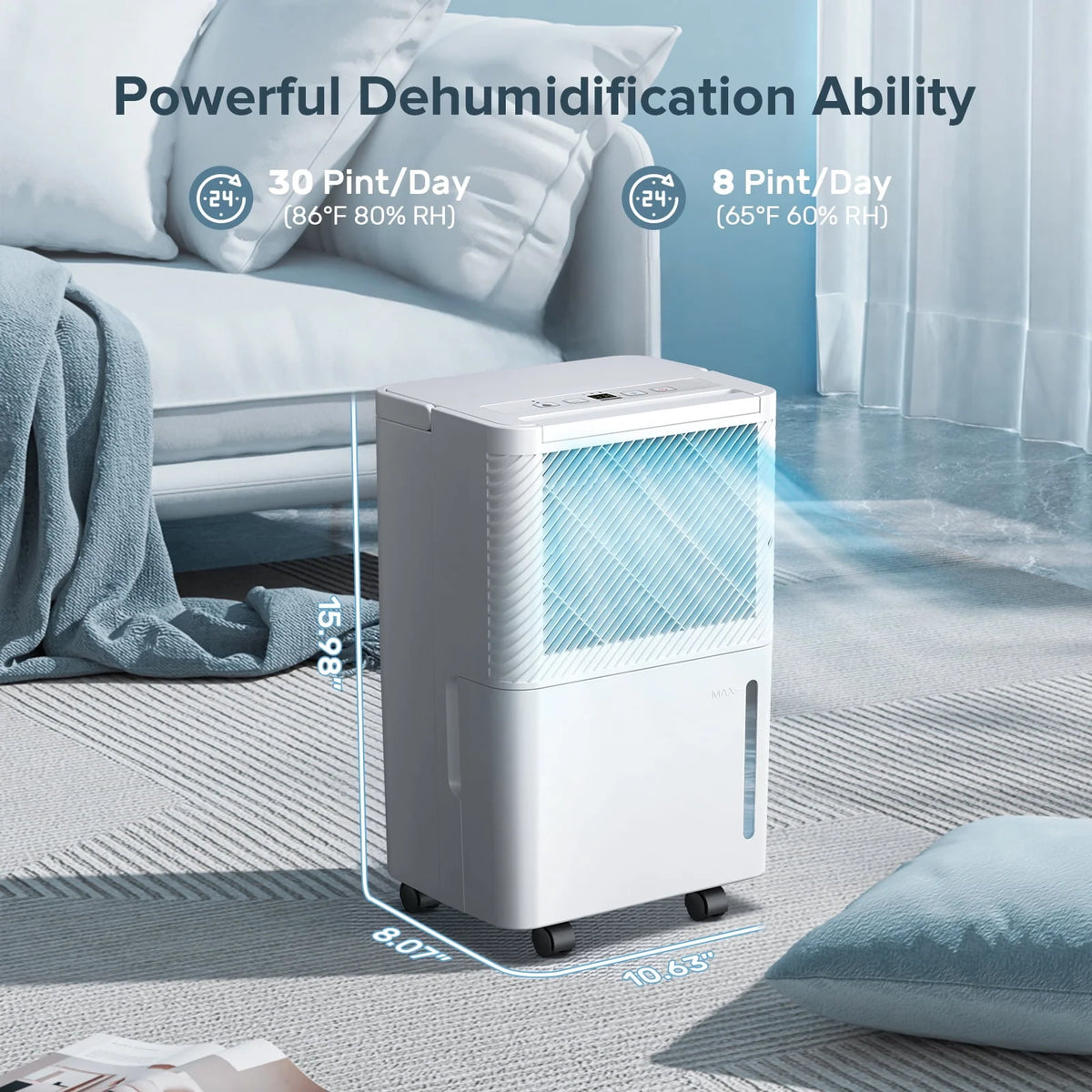 30 Pint Portable Dehumidifier with Drain Hose I6187