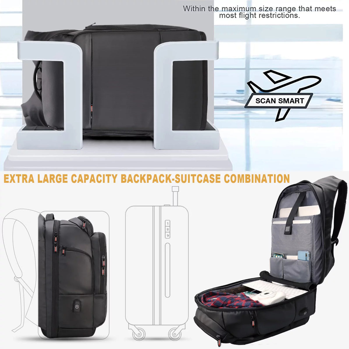 17.3 inch Anti-Theft Laptop Backpack with USB Charging Port M850171