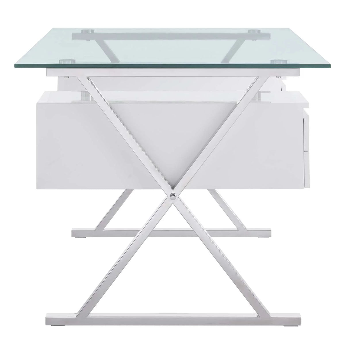 71" Glass Top Office Desk U4182