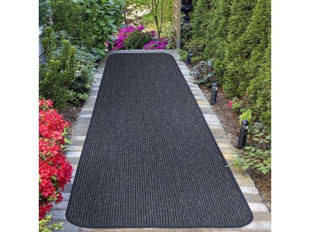 Skid-Resistant Heavy-Duty Carpet Runner, Stormy Blue, 4' x 15' T514027