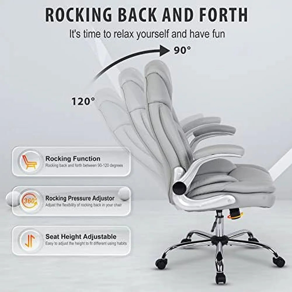 Executive Ergonomic PU Leather Office Chair with Lumbar Support Q936