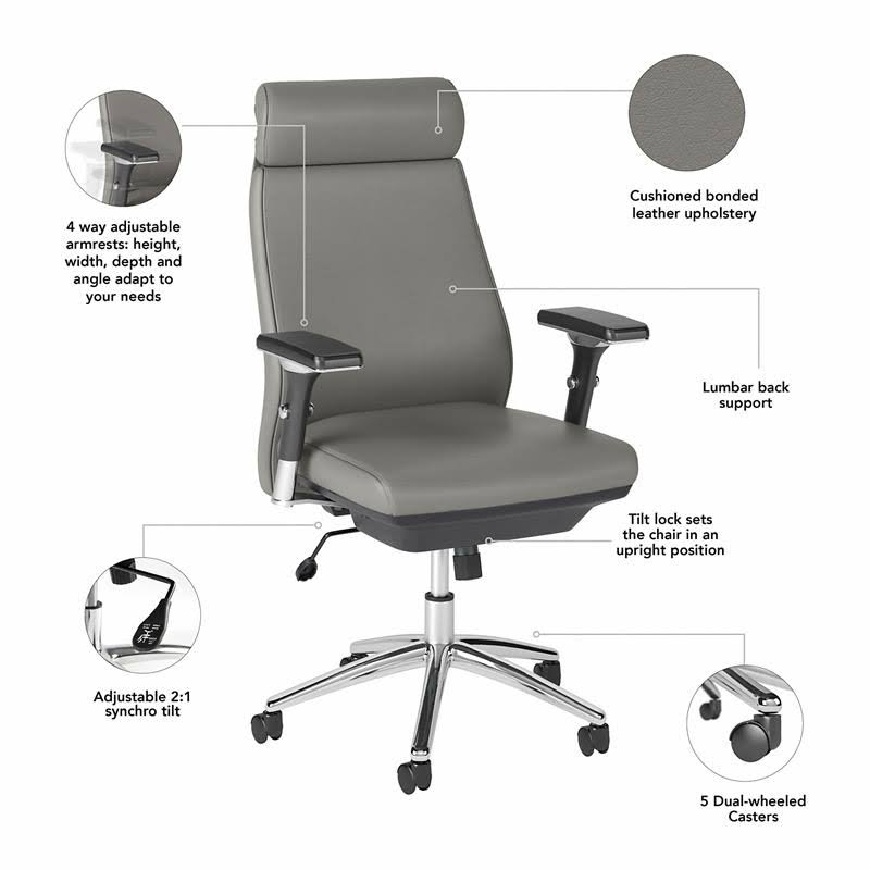 Light Gray Leather Executive Chair A44995