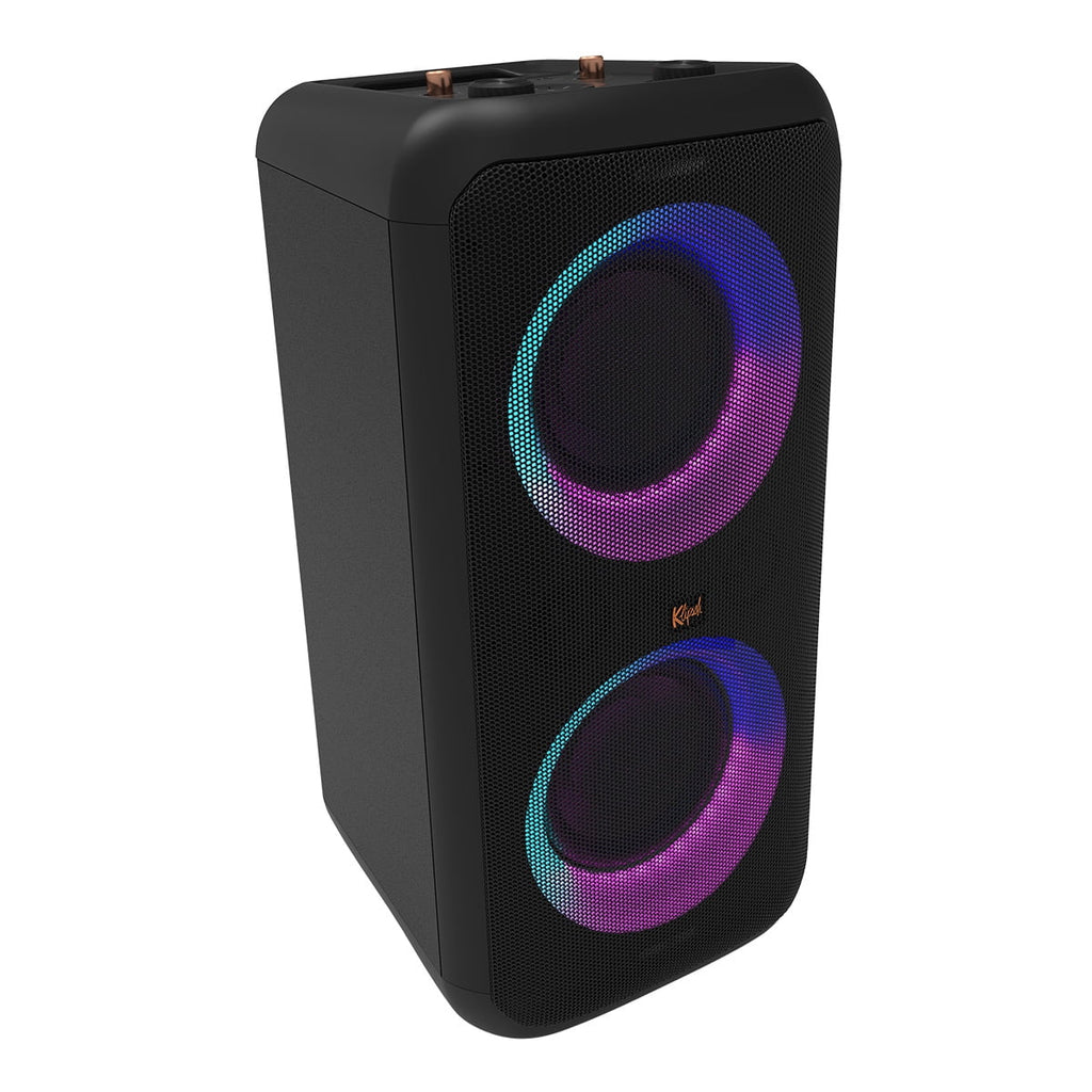 Bluetooth Wireless Party Speaker with Wired Microphone, RGB Lighting, Guitar Input, IPX4 Splash Resistance E5854