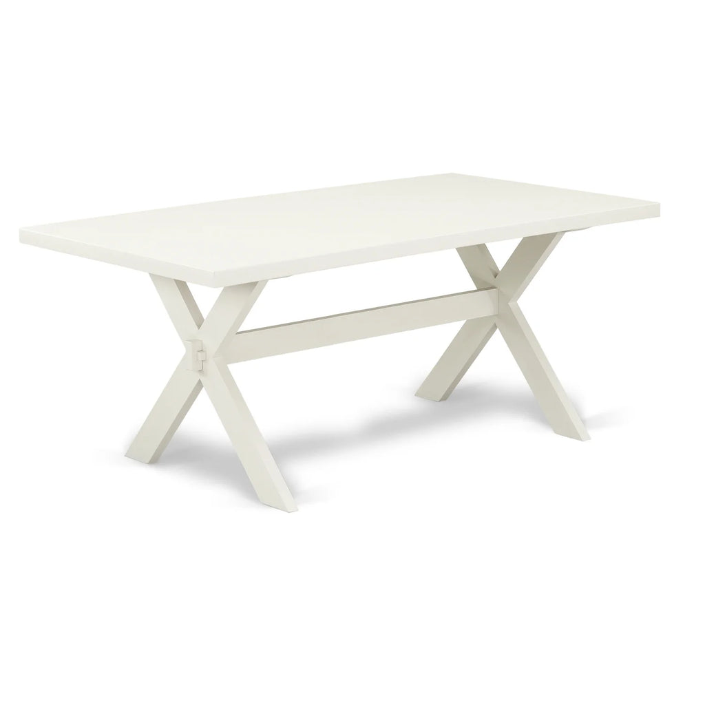 6-Piece Wooden Dining Table Set with Gray Smoke Linen Fabric Seat Chairs and Bench V3377