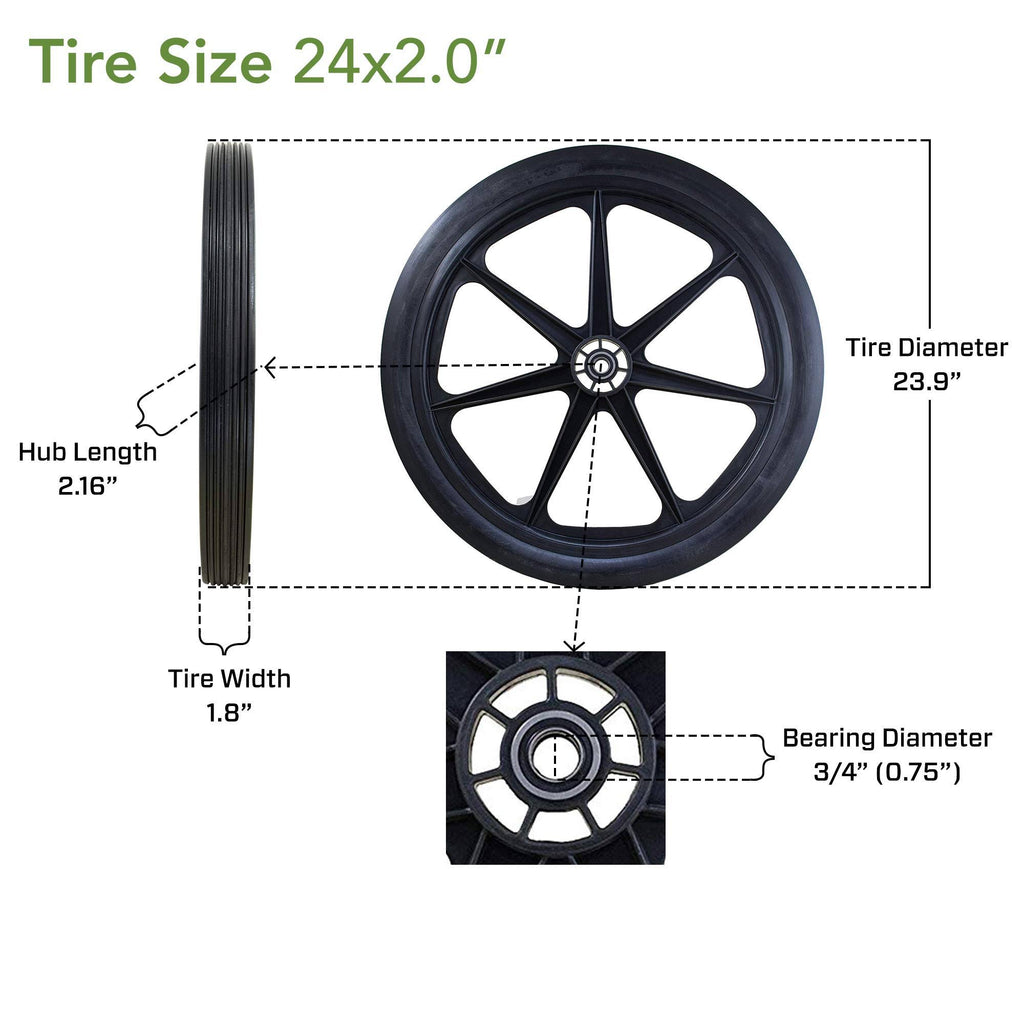 Flat Free Cart Tire on Plastic Rim L94934