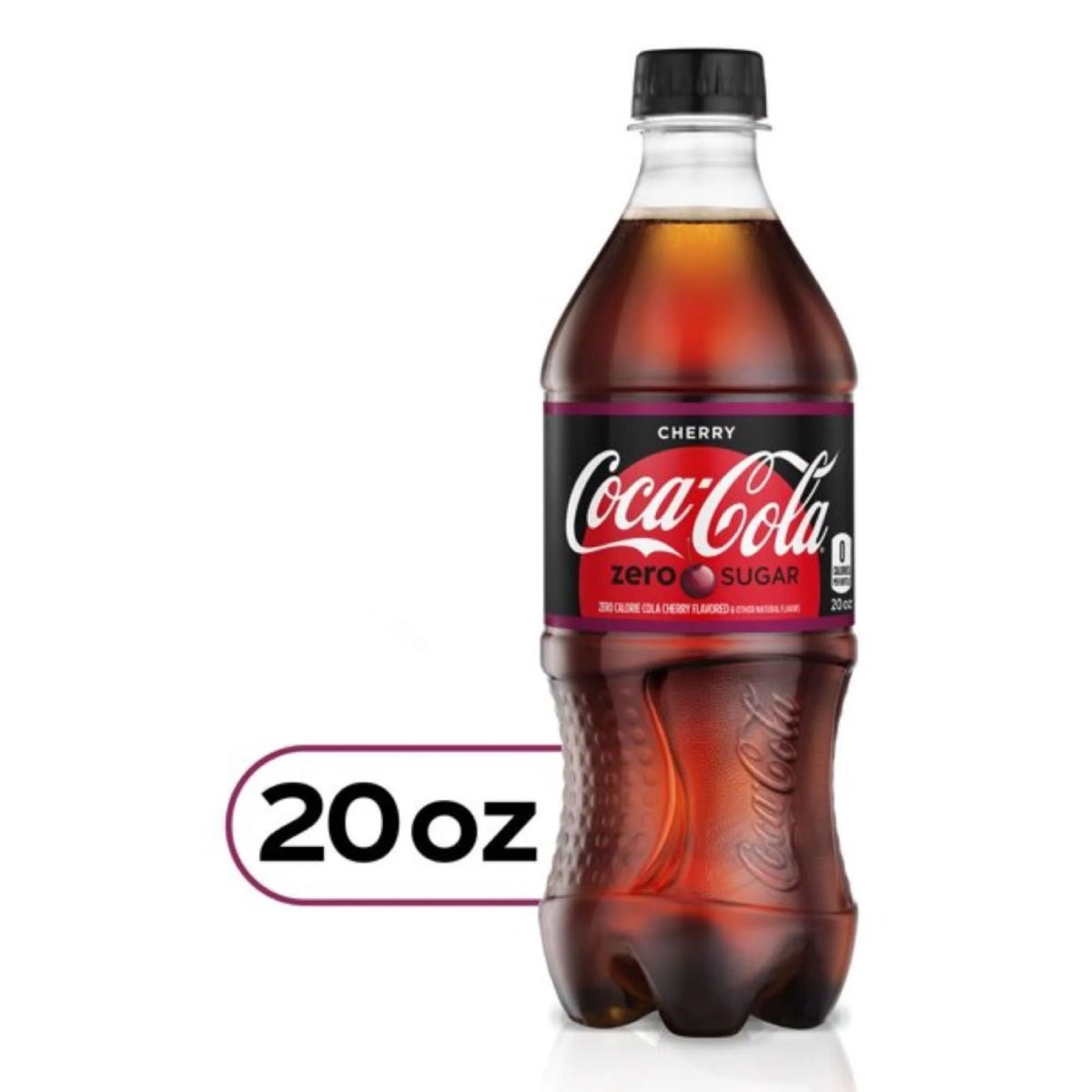 Cherry Zero Sugar Soda 20oz Bottles, Quantity of 24 D1769