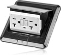 Pop Up Floor Electrical Outlet Stainless Steel Box Kit, 20A Tamper-Resistant Receptacle, Silver, Pack of 2 D5145