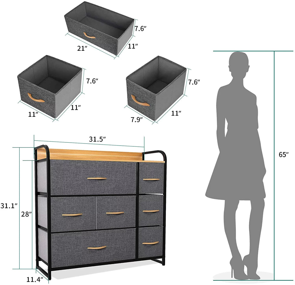 7 Drawer Fabric Storage Dresser F394