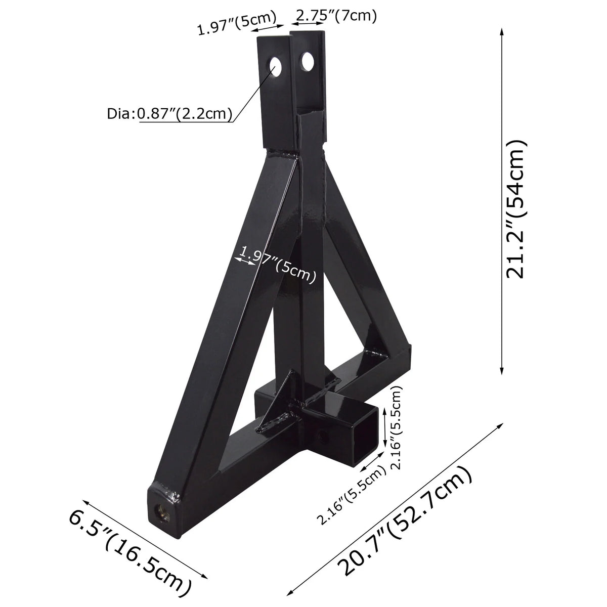Trailer Tripod Hitch Adapter with Category 1 Pins & 2" Hitch Receiver Y28531