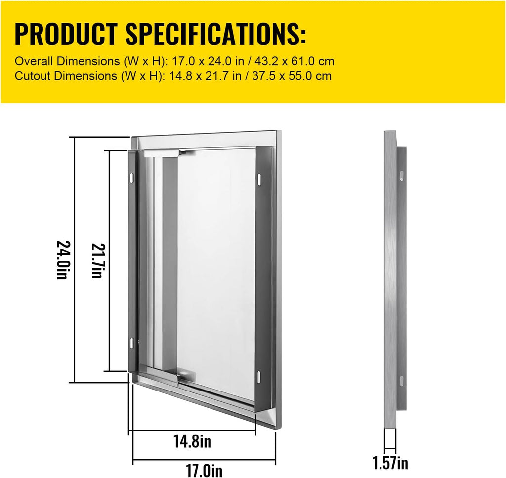 17W x 24H Inch Stainless Steel BBQ Access Door W732447