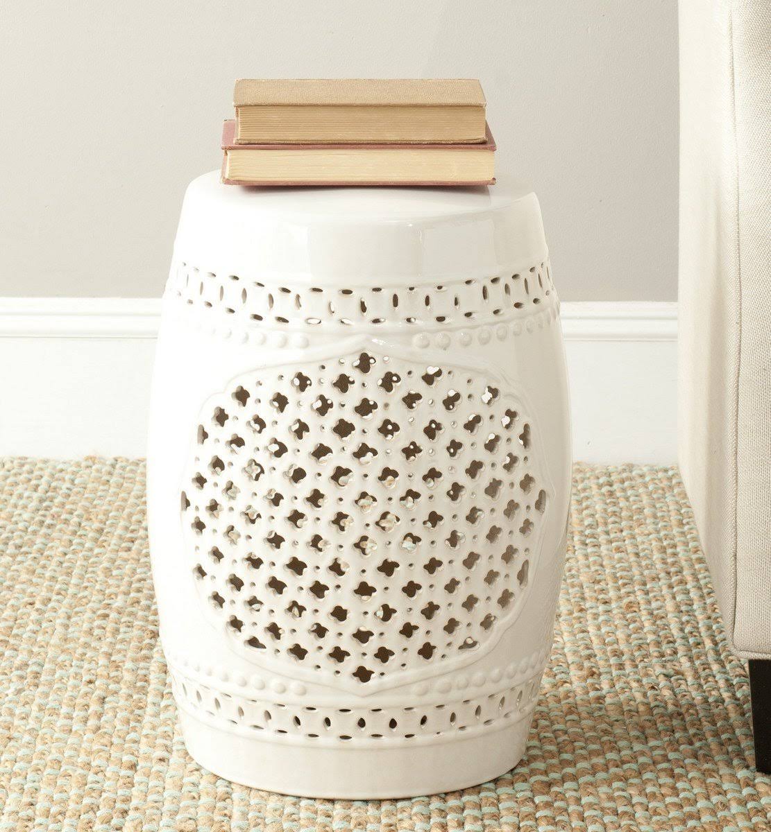 White Garden Stool B666
