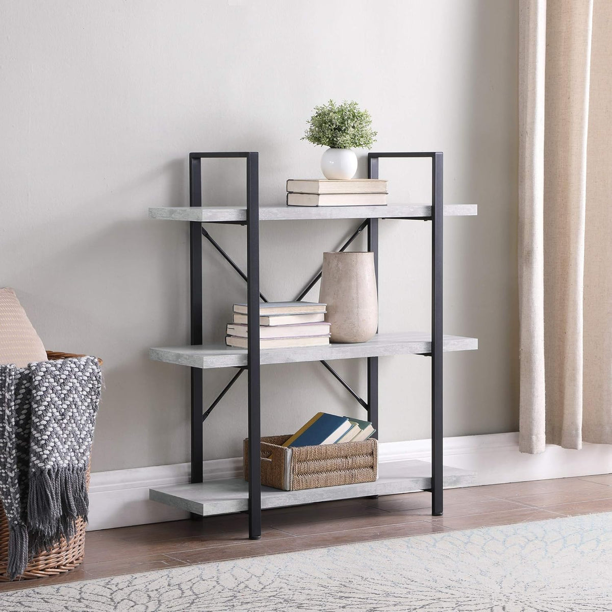 5 Tier Wood and Metal Bookshelf A68465