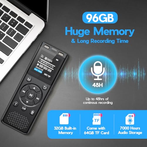 96GB Digital Voice Recorder with Playback J972634