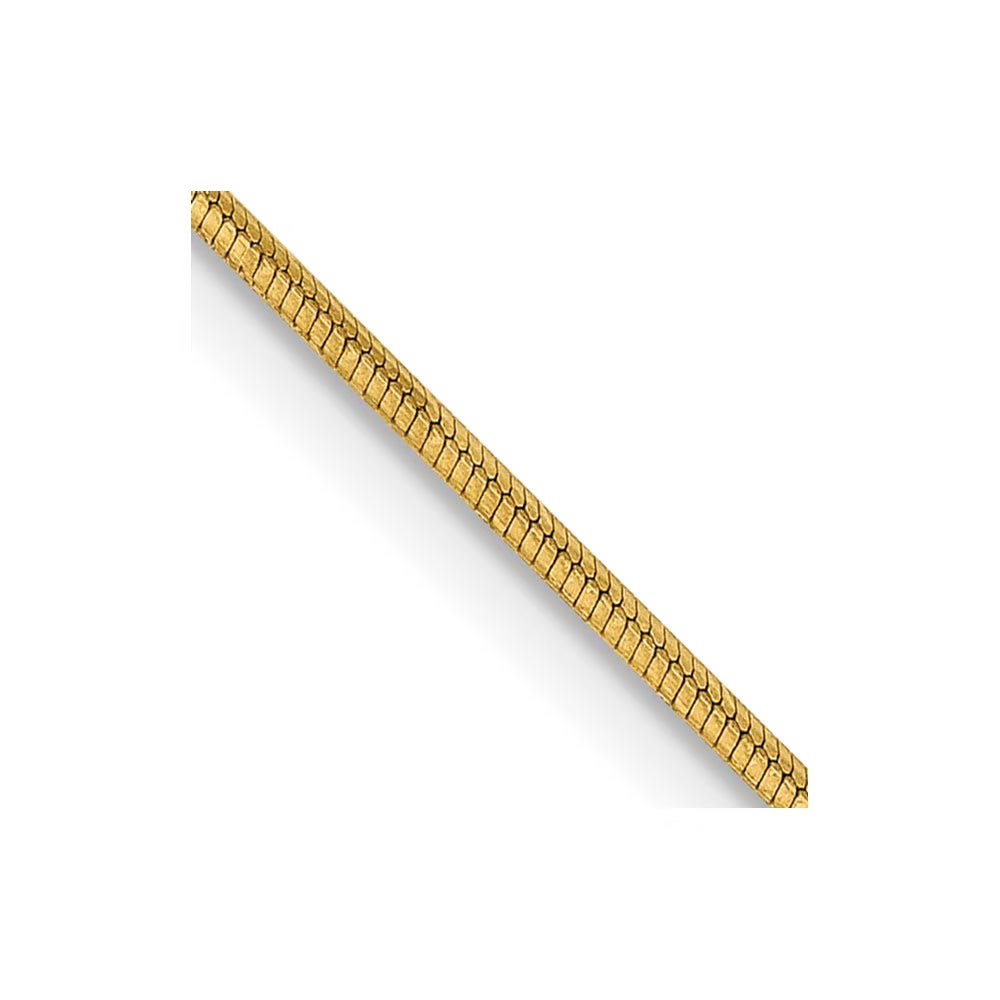 14K Yellow Gold Snake Chain Necklace 16 inch .8 mm Octagonal with Lobster Clasp B765
