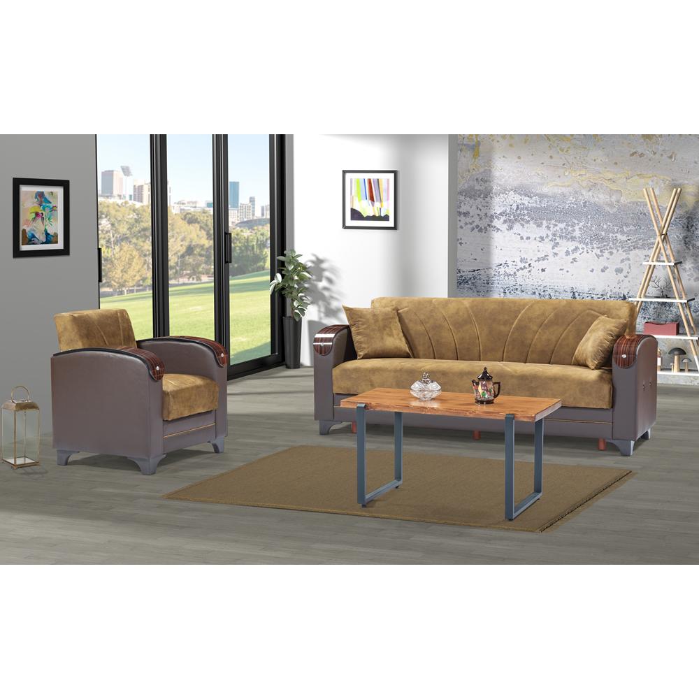 Light Brown Convertible Sleeper Sofa T30617