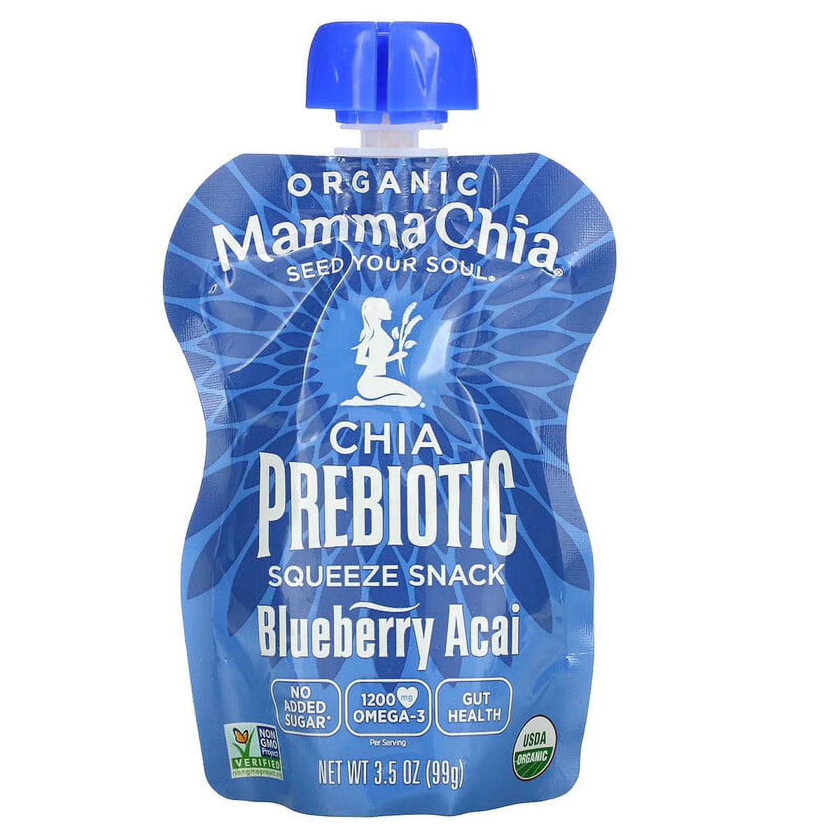 Organic Chia Prebiotic Squeeze Blueberry Acai 3.5 oz Pack of 2 L916