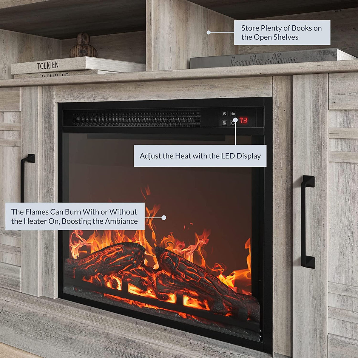 47" TV Stand with 18" Electric Fireplace W4183