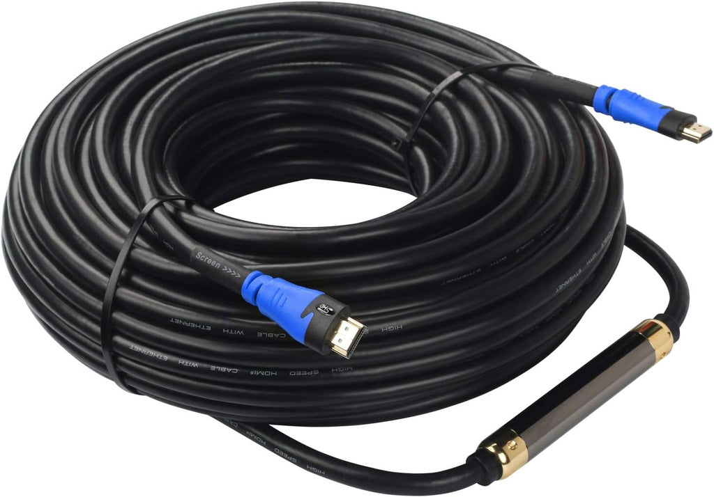 100 Feet Black HDMI Cable with Signal Booster P335035