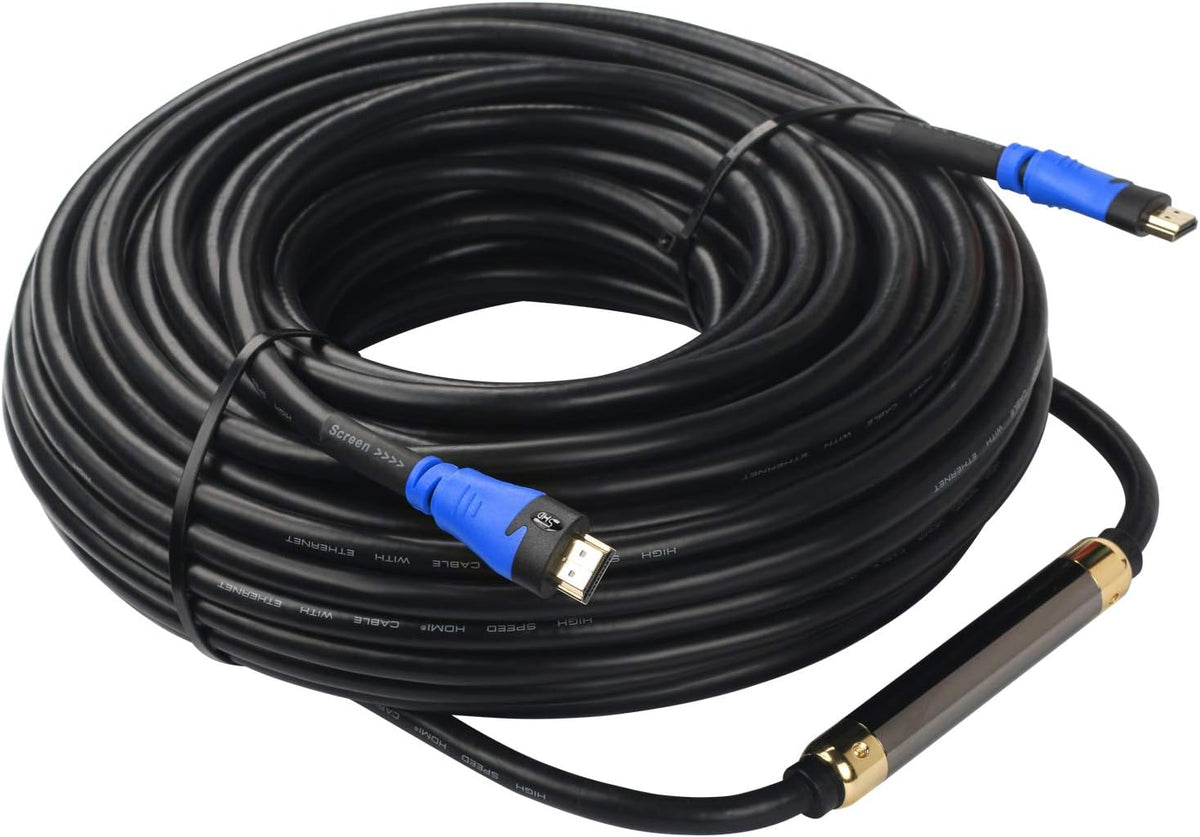 100 Feet Black HDMI Cable with Signal Booster P335035
