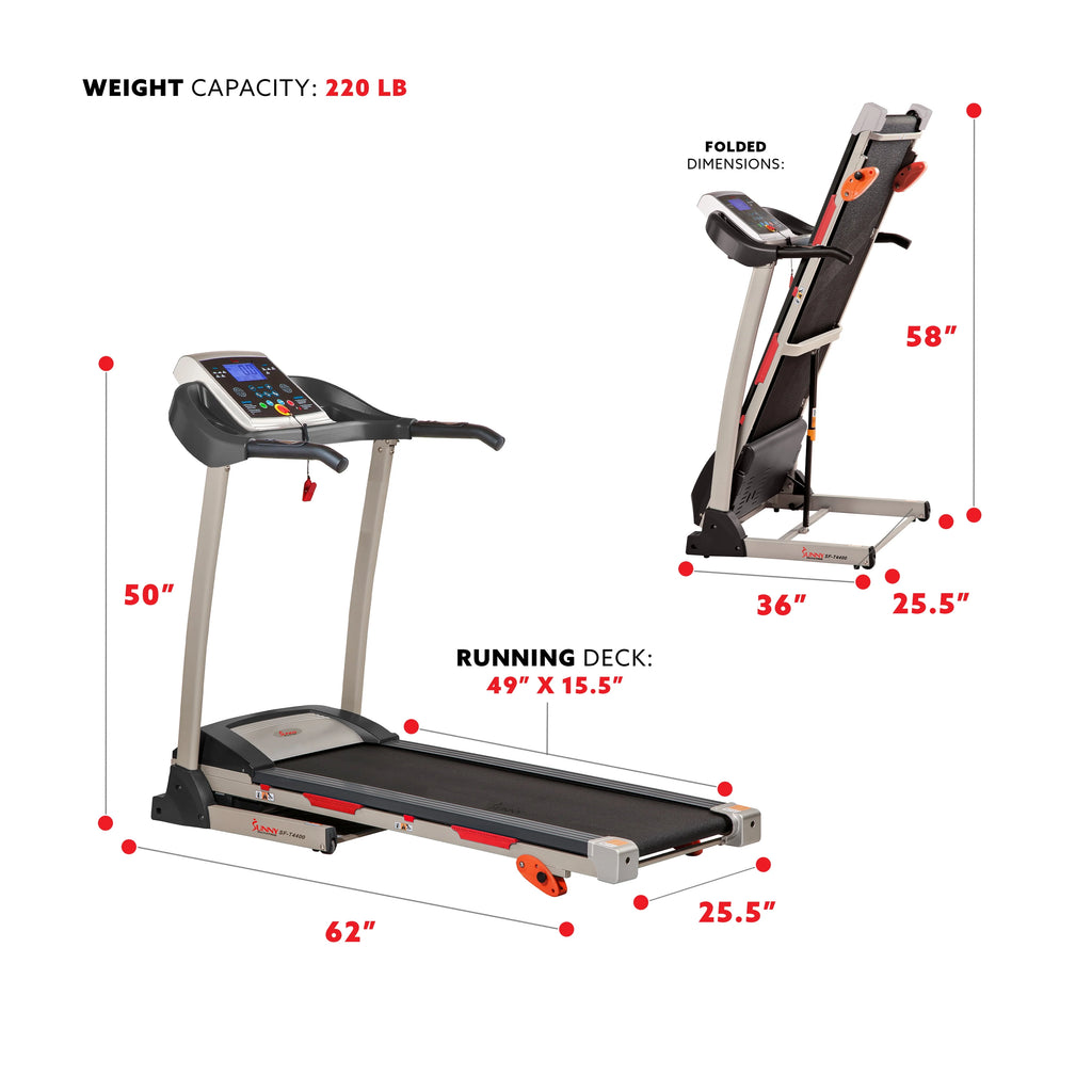 Manual Incline Folding Treadmill with Pulse Sensors L16663