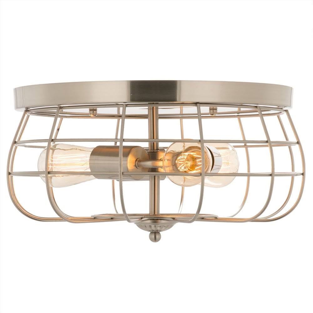 Industrial 3-Light Oil Rubbed Bronze Flush Mount L128602