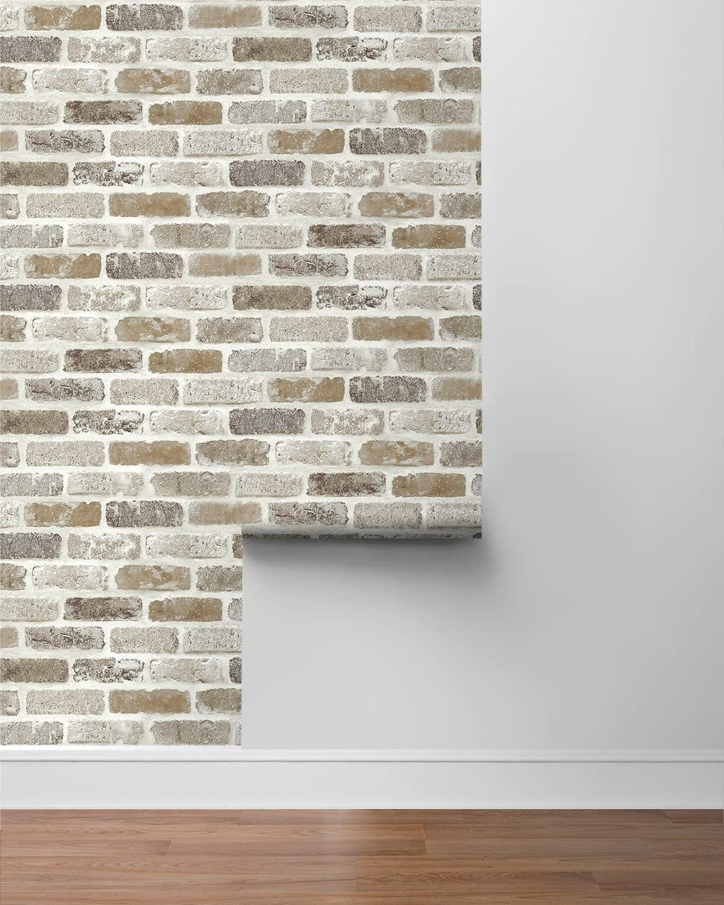 Washed Faux Brick Peel and Stick Wallpaper N596