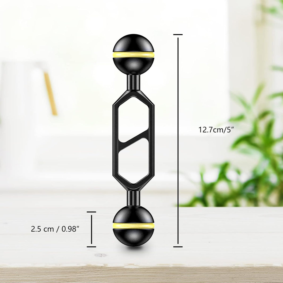 Aluminum Alloy Underwater System Connector Ball Head Dual Balls Arm F195