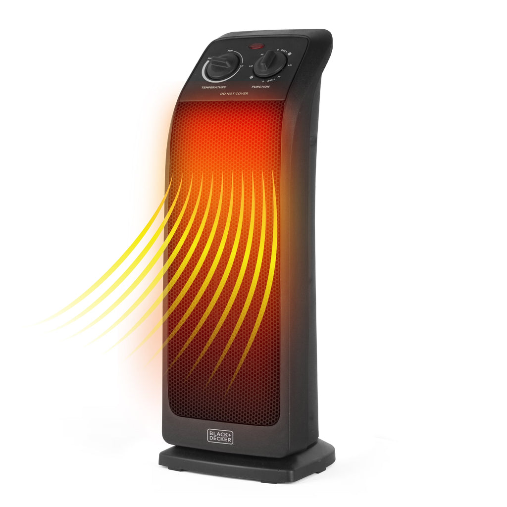 Black Oscillating Ceramic Tower Space Heater L643545
