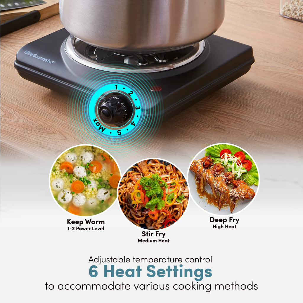 Black Countertop Single Burner Electric Hot Plate D749