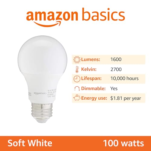 A19 LED Light Bulbs 60 Watt Equivalent 9W E26 Soft White 2700K Dimmable 6-Pack R144947