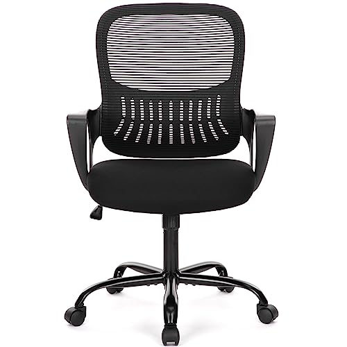 Mid Back Ergonomic Mesh Office Chair with Lumbar Support and Armrests U787614