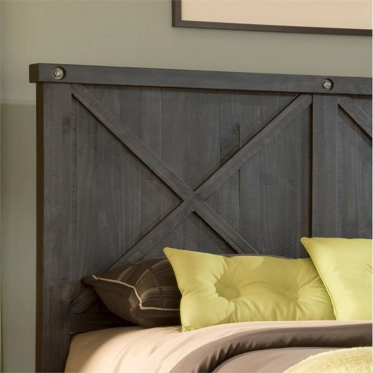King Solid Pine Wood Panel Bed B32105