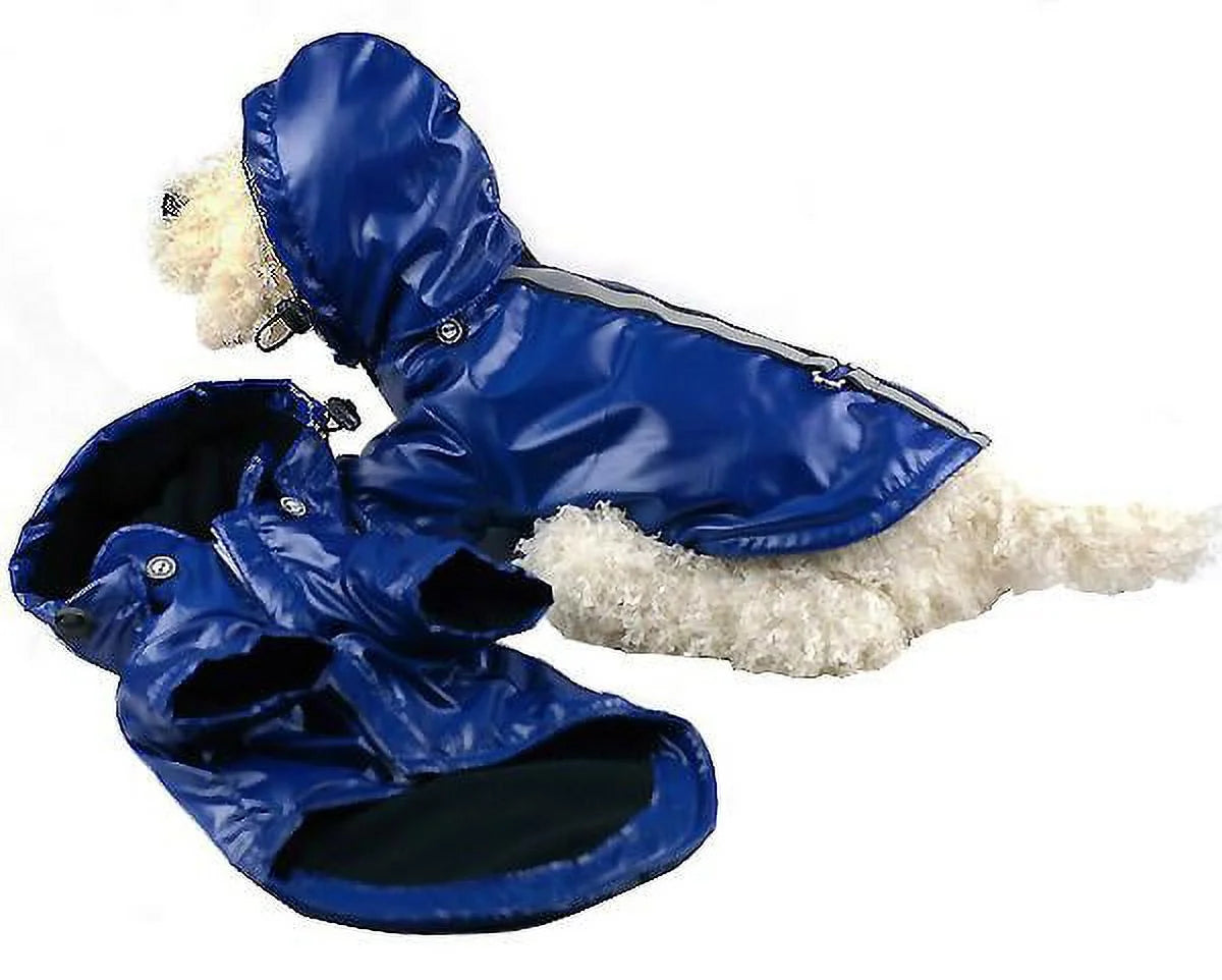 Reflective Weather-Proof Dog Raincoat with Removable Hood T407