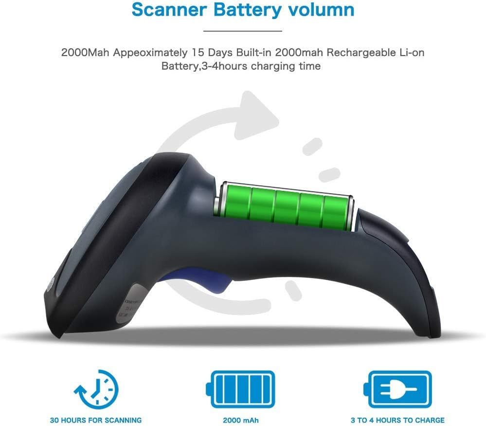 2D Wireless Bluetooth Barcode Scanner, Pack of 2 J604