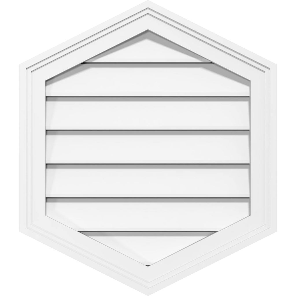 36x22W x 40x22H Vertical Peaked Surface Mount PVC Gable Vent E17578