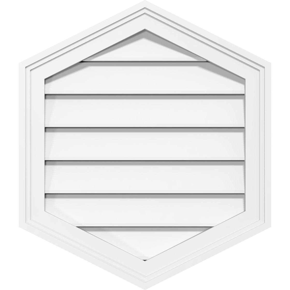 36x22W x 40x22H Vertical Peaked Surface Mount PVC Gable Vent E17578