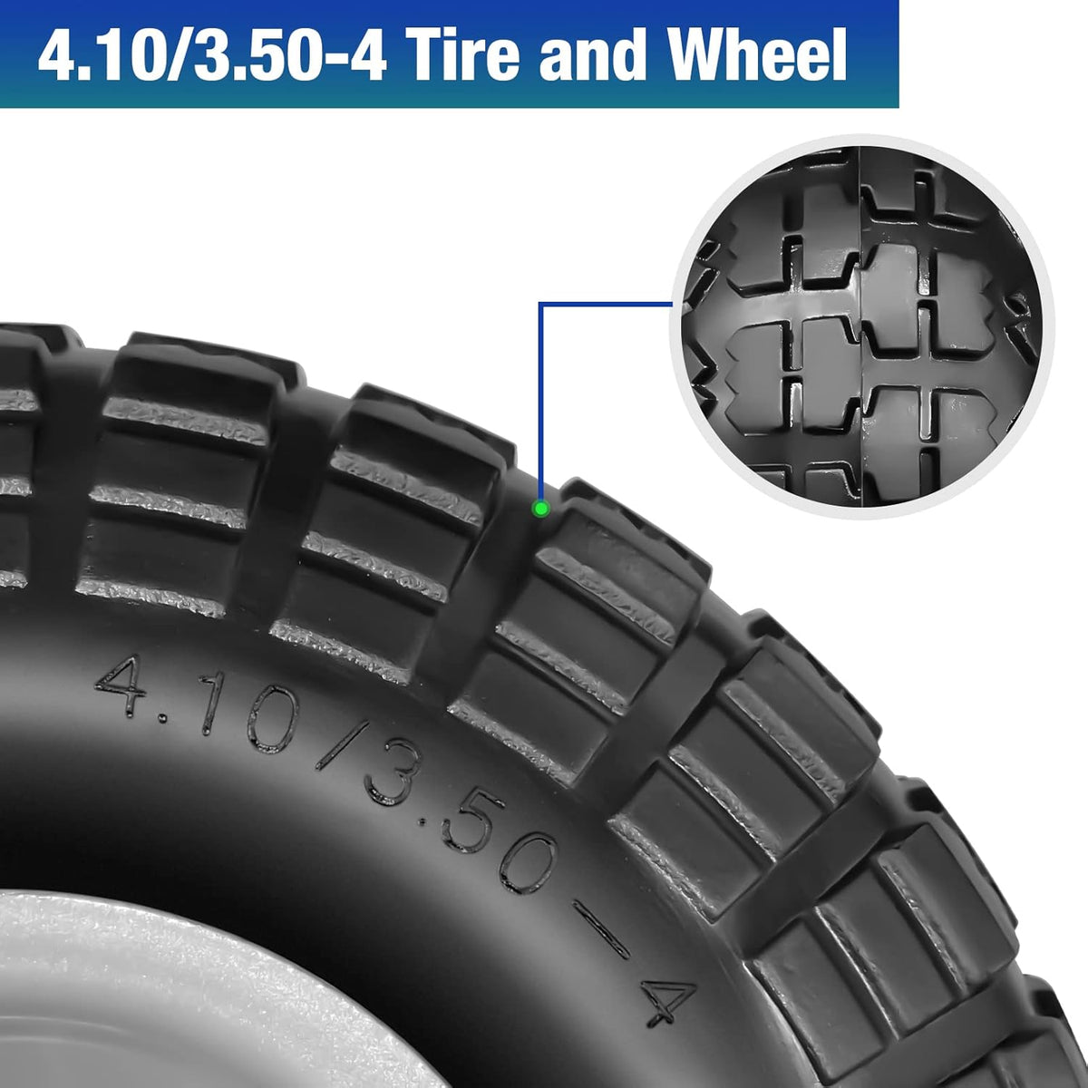 4 Pcs 10 Flat Free Tires Solid Non-inflated Tires Wheels with 5/8 Ball Bearings H643993