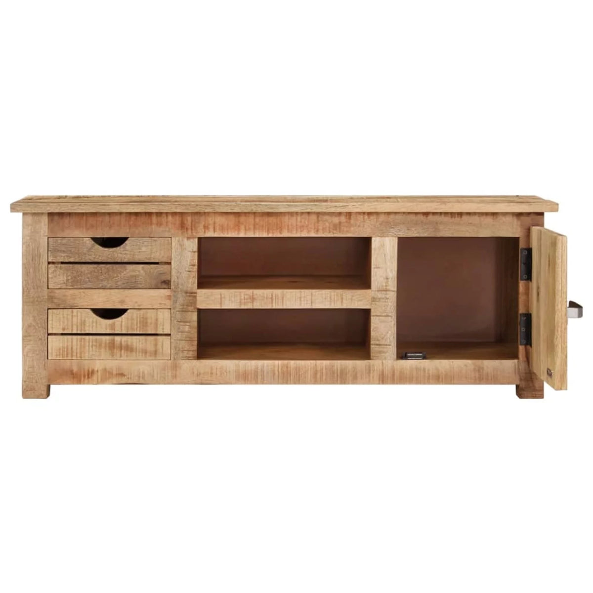 Rough Mango Wood TV Stand with 2 Drawers D112