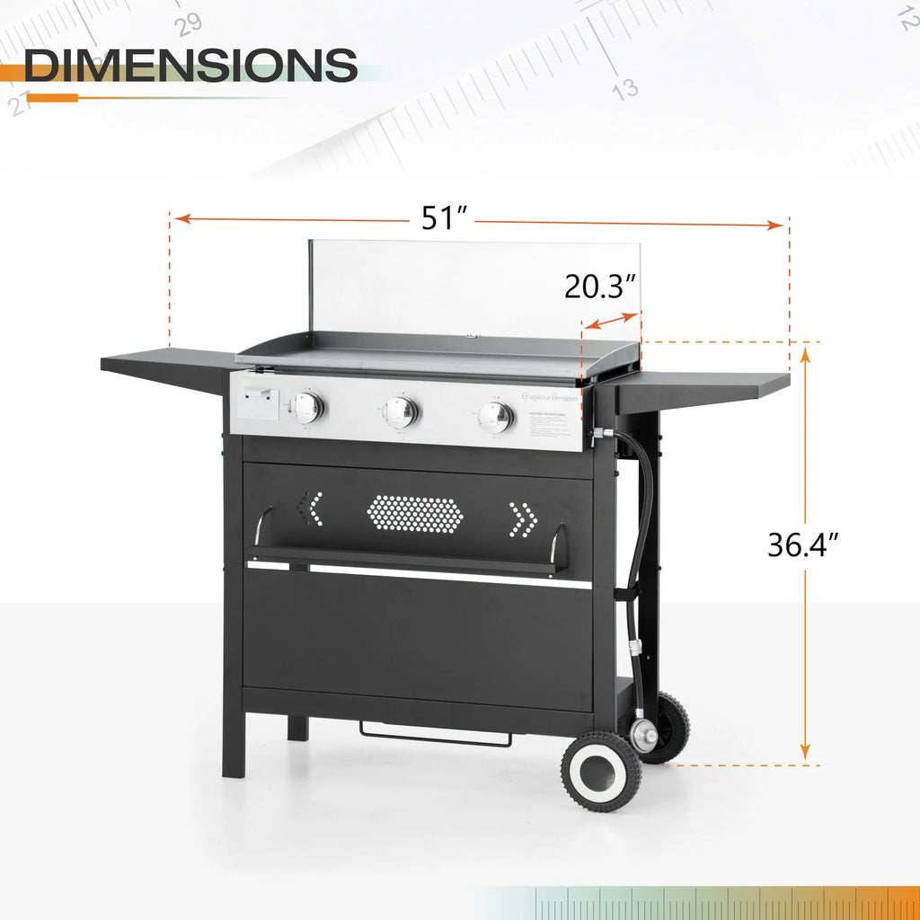 2-Burner Gas Grill and Griddle Combo with Wheels H461161
