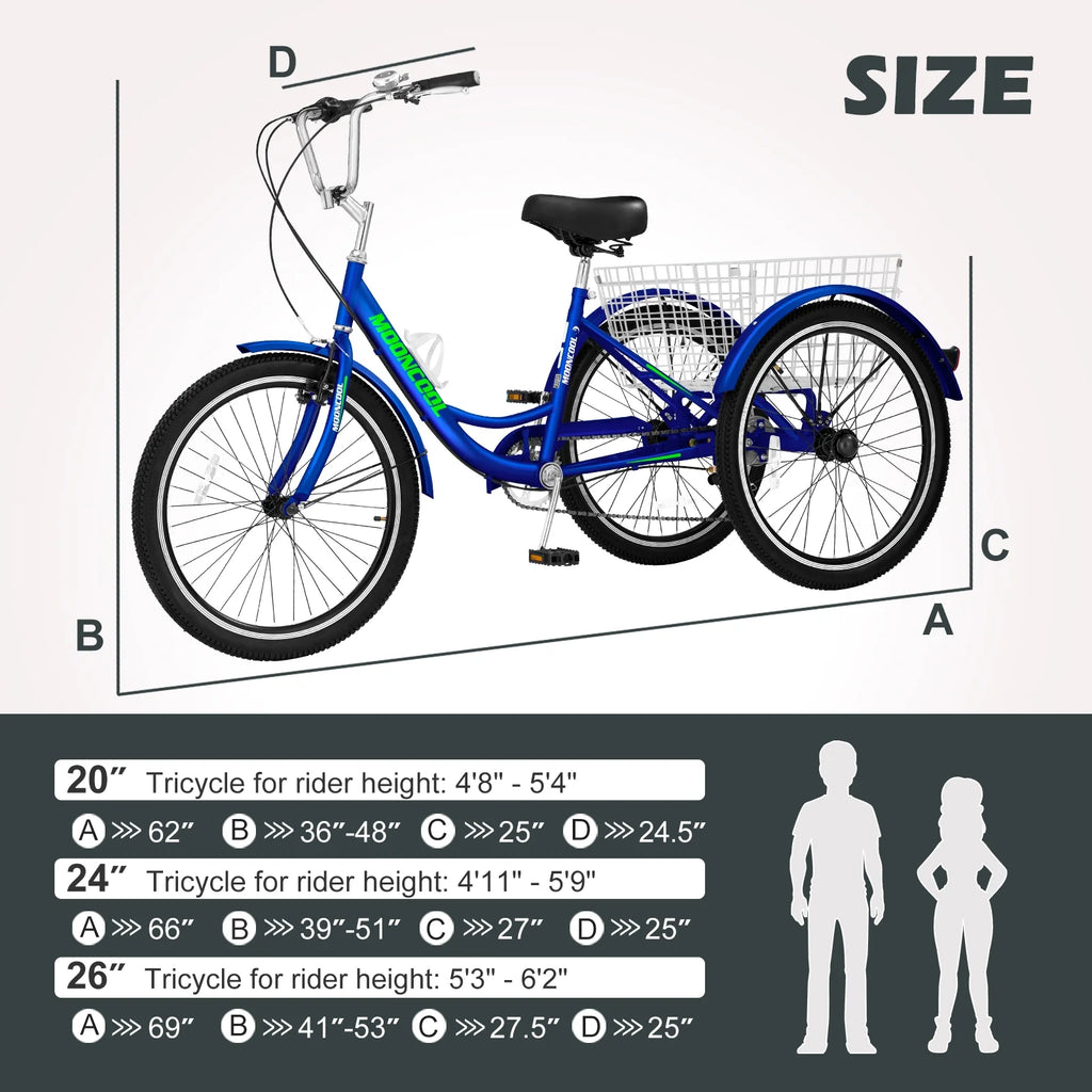 Blue 7 Speed Adult Tricycle B155
