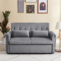 Gray Velvet Button Tufted Futon Sofabed E97817