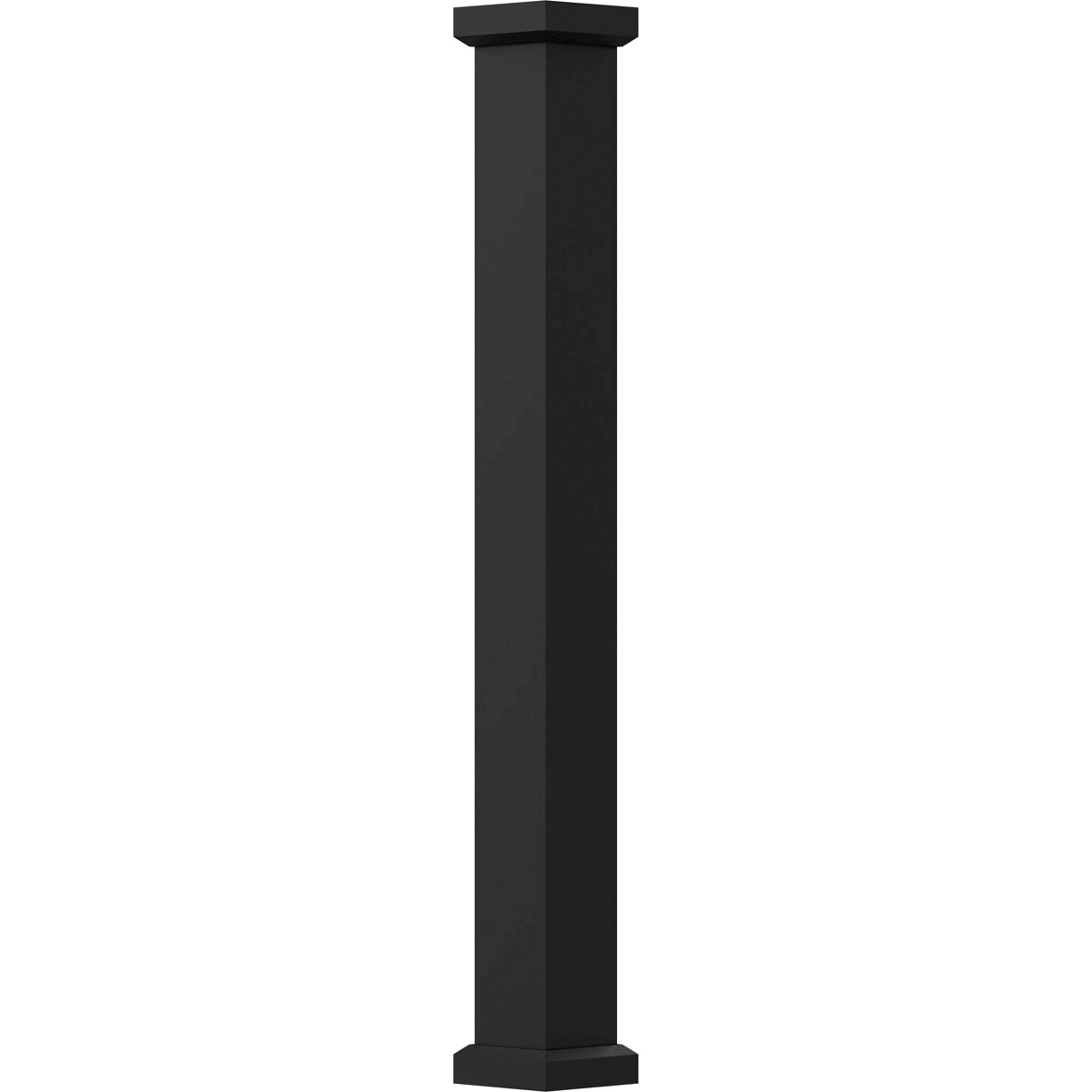 6" x 8' Textured Black Non-Tapered Aluminum Column with Capital & Base H32137