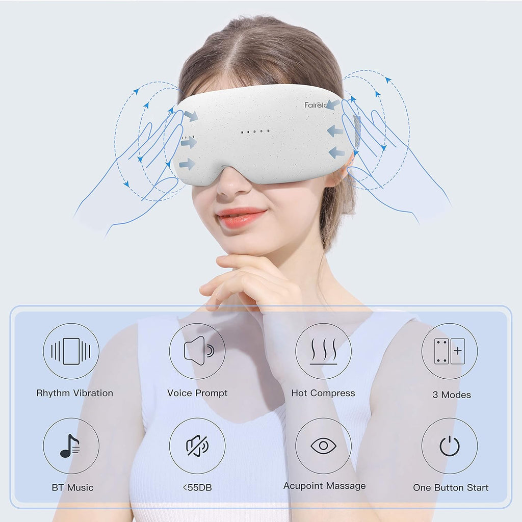 Eye Massager with Heat, Vibration, Vision Window, 3 Modes, Bluetooth Music, USB Rechargeable H901974